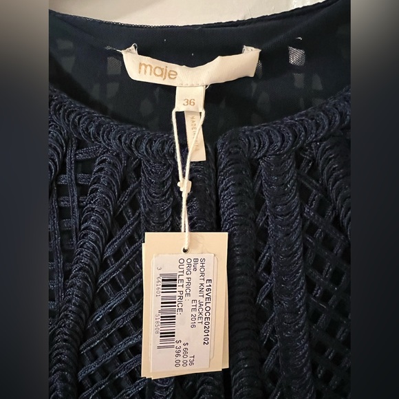 Maje Navy Crochet Suite, Skirt size 38 & Jacket size 36 - Picture 4 of 6